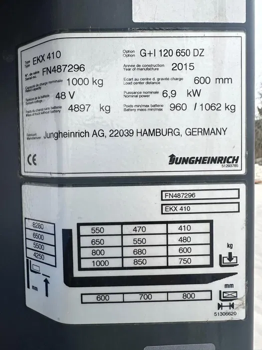Stivuitor lateral JUNGHEINRUCH EKX 410